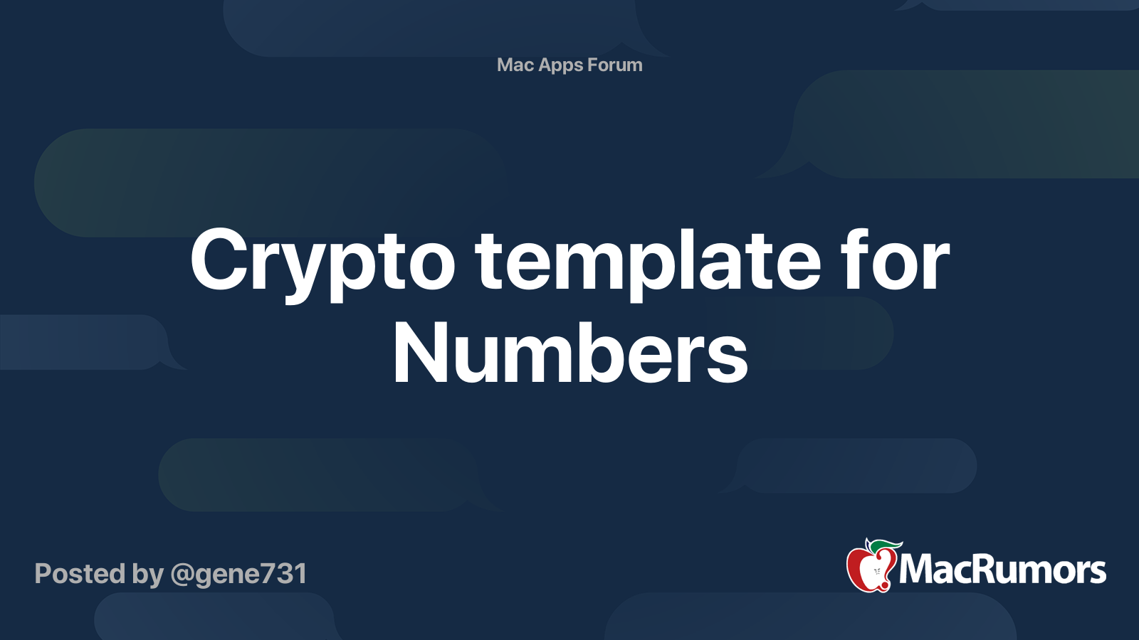 Crypto template for Numbers | MacRumors Forums