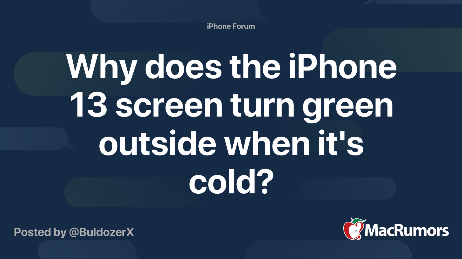 Why does the iPhone 13 screen turn green outside when it's cold