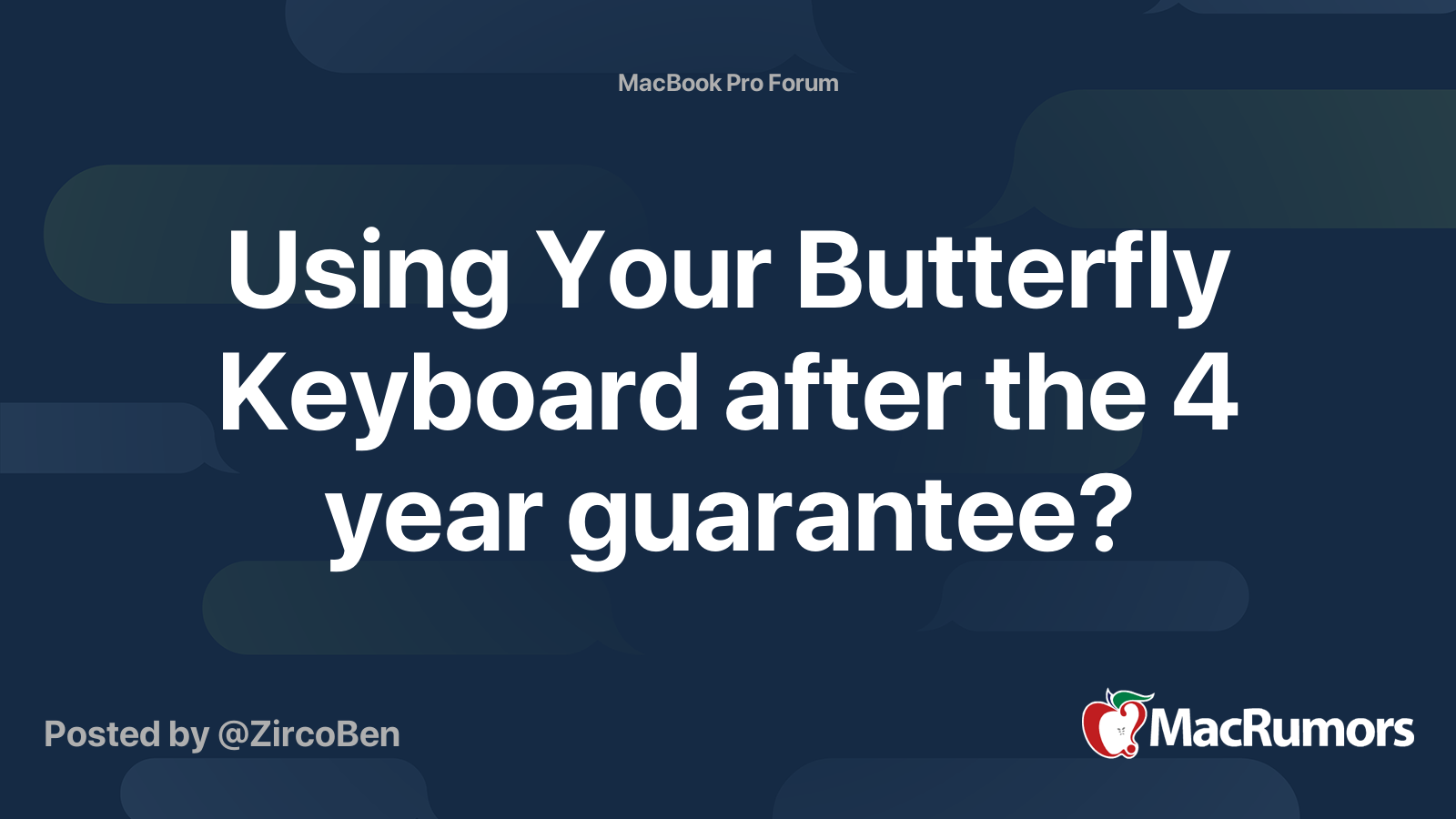 Using Your Butterfly Keyboard after the 4 year guarantee? MacRumors