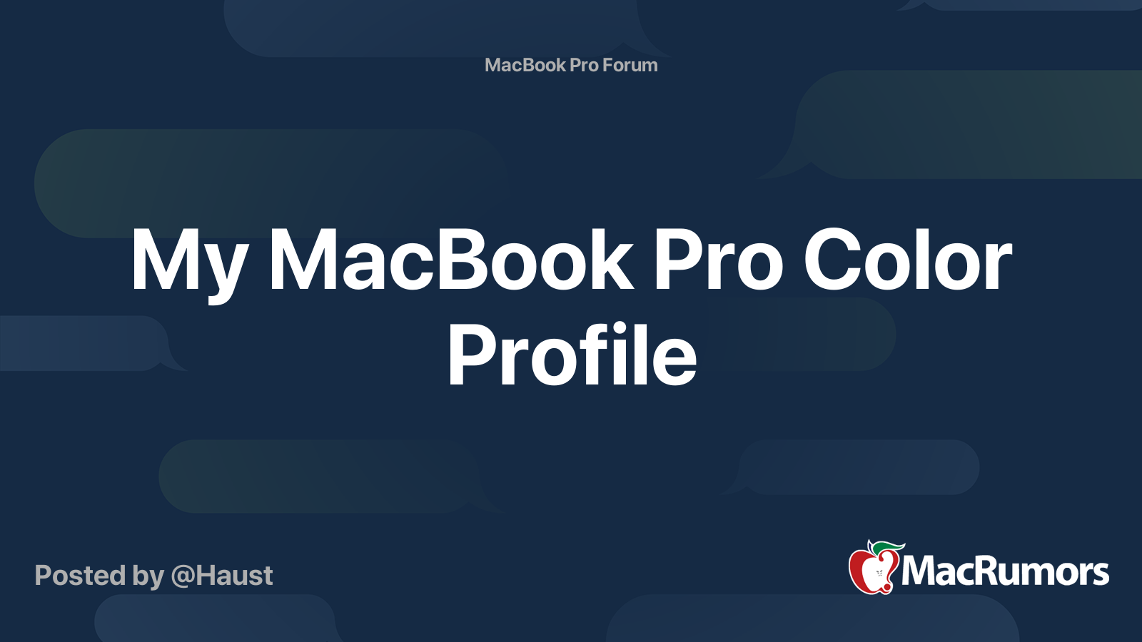 My MacBook Pro Color Profile MacRumors Forums