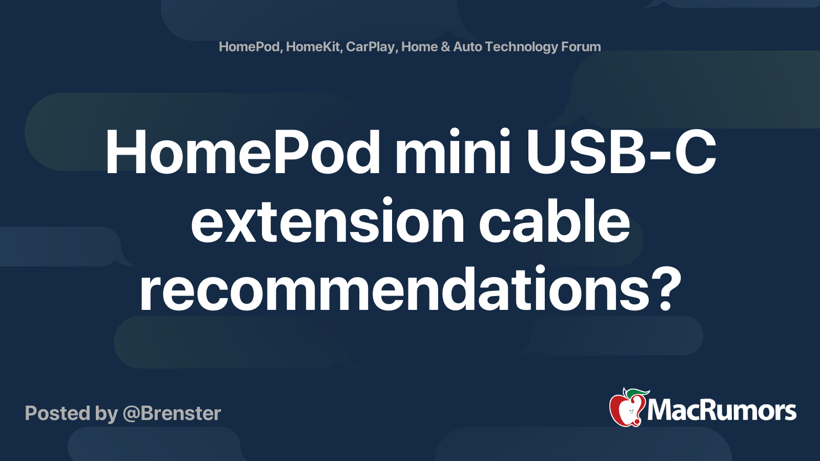 HomePod mini USBC extension cable MacRumors Forums