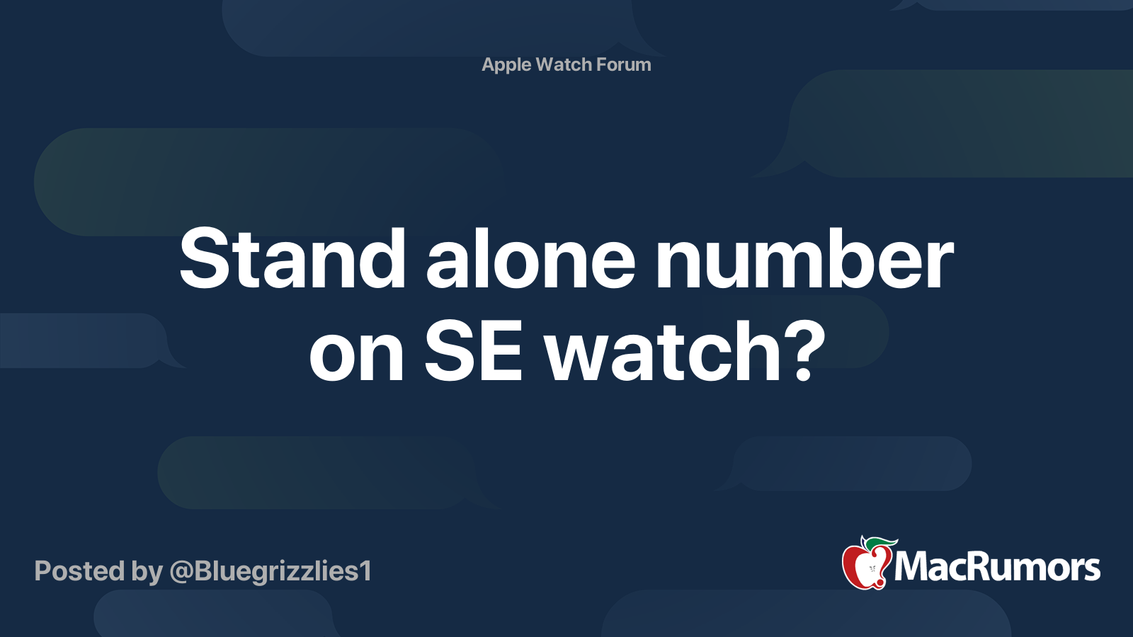 Stand alone number on SE watch? | MacRumors Forums
