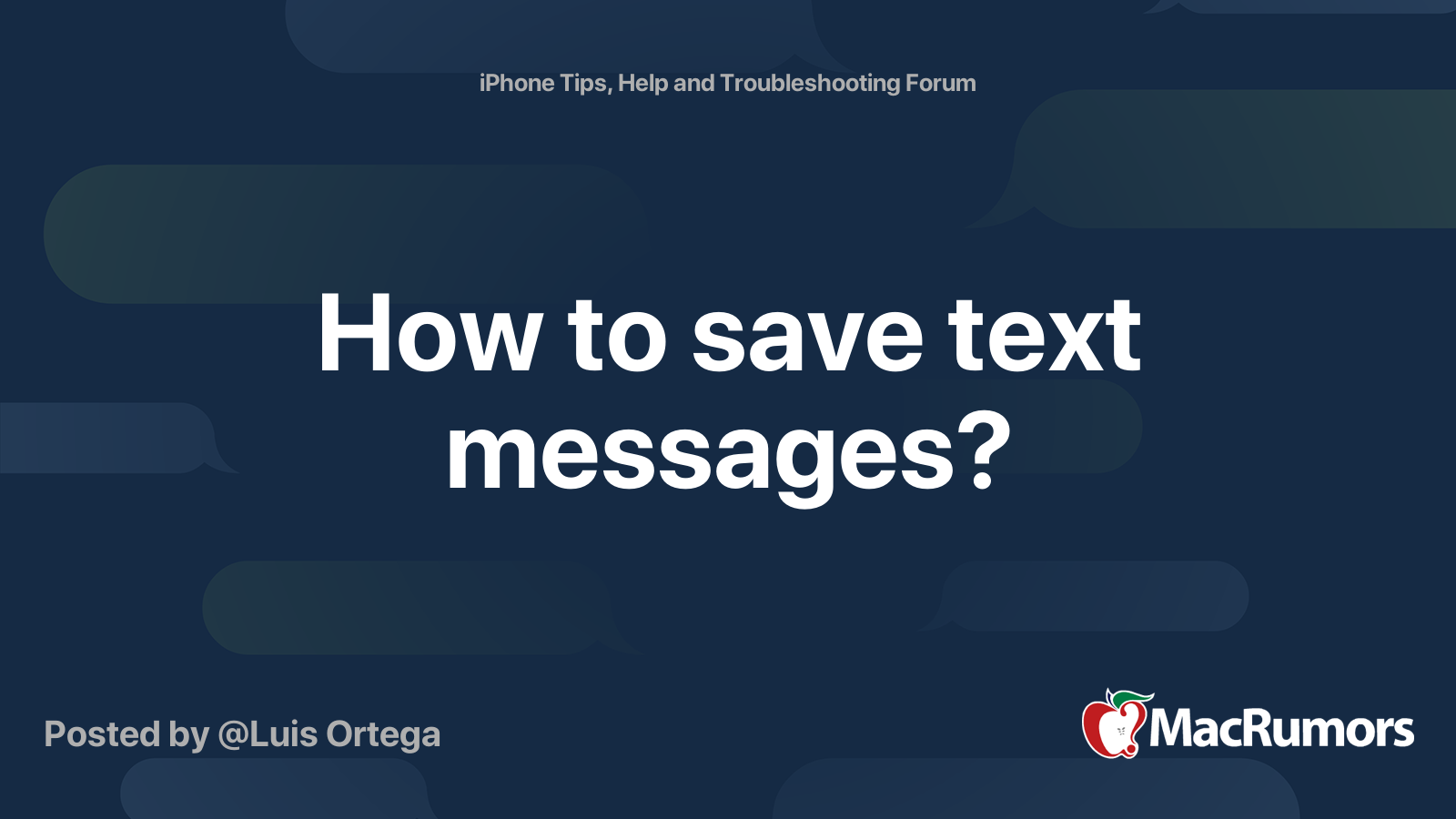 how-to-save-text-messages-macrumors-forums