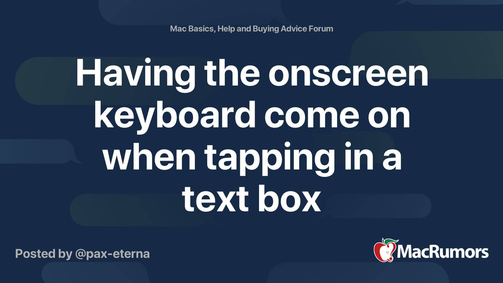 Having the onscreen keyboard come on when tapping in a text box ...