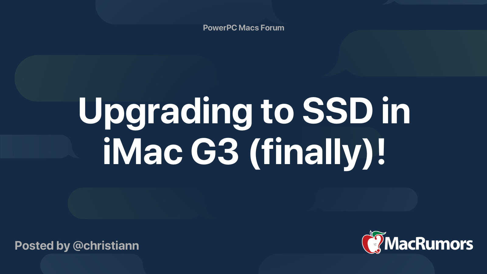 Upgrading to in iMac G3 (finally)! | MacRumors