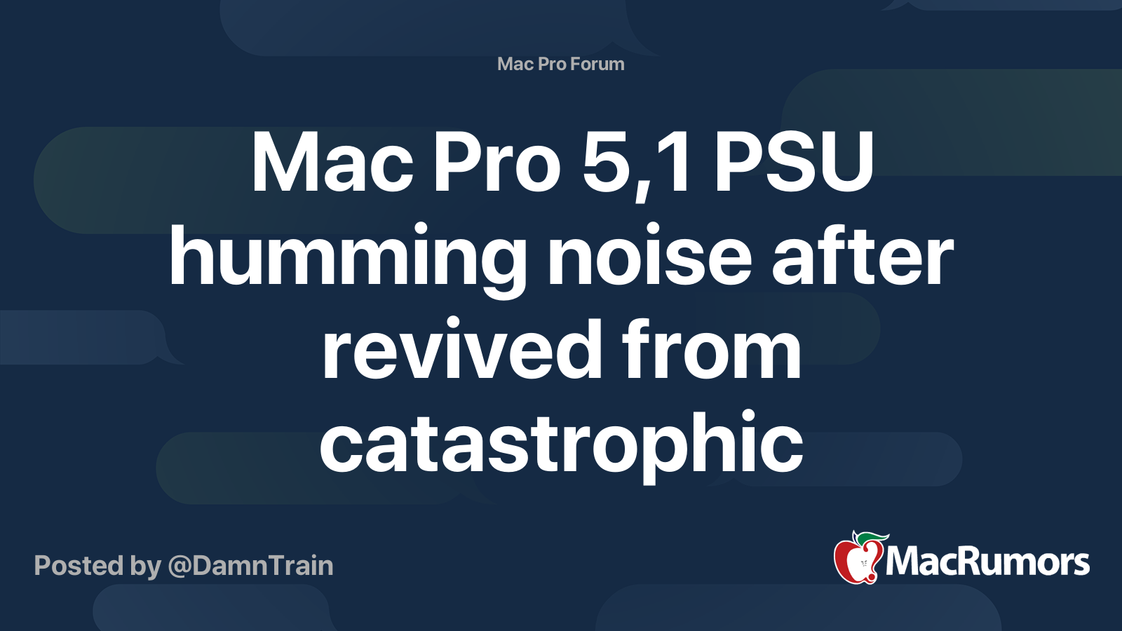 Mac Pro 5,1 PSU humming noise after revived from catastrophic hardware