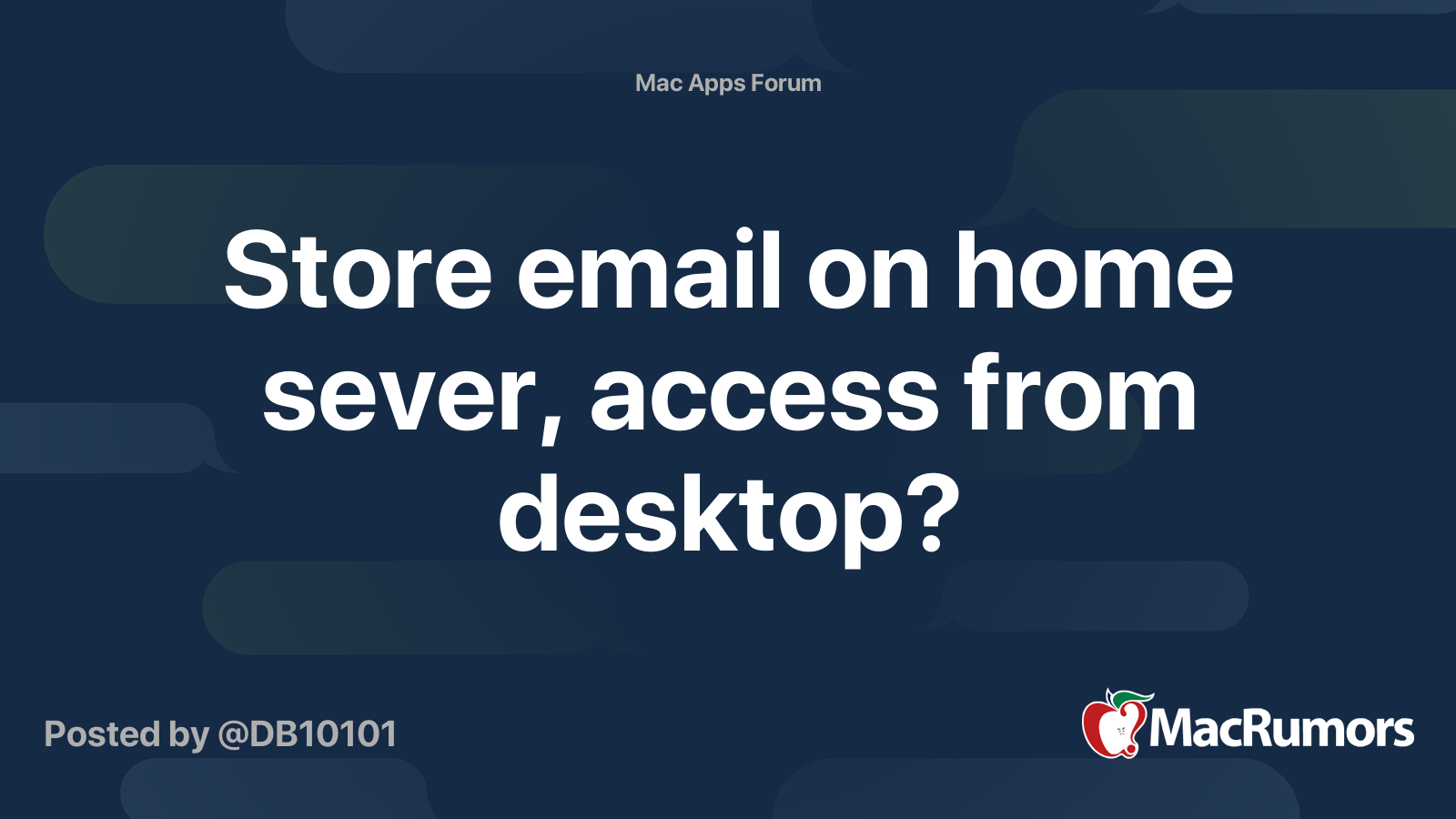 Store email on home sever, access from desktop?