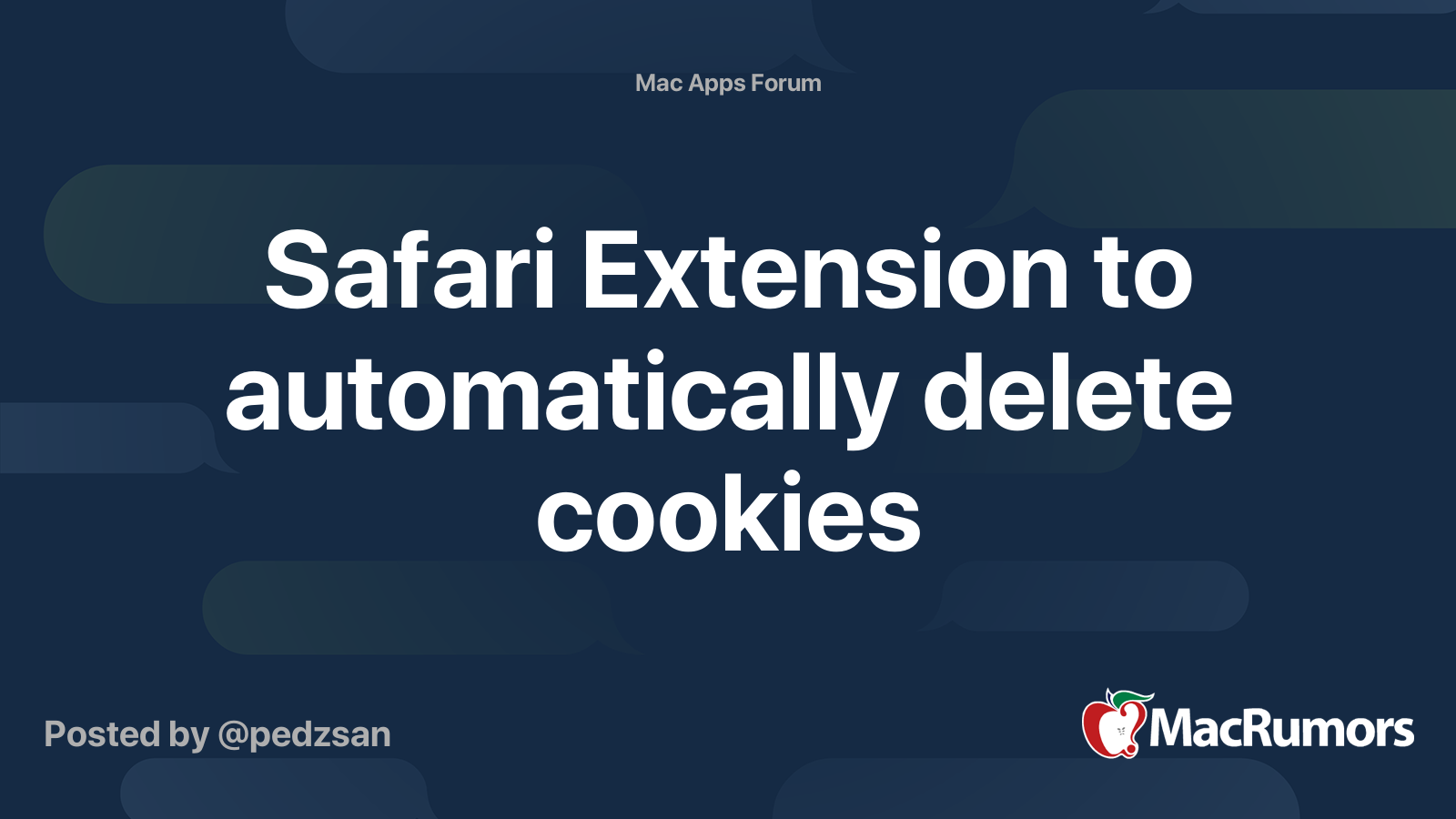 Safari Extension to automatically delete cookies MacRumors Forums
