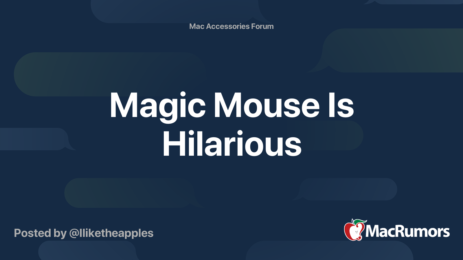 Magic Mouse Is Hilarious | MacRumors Forums