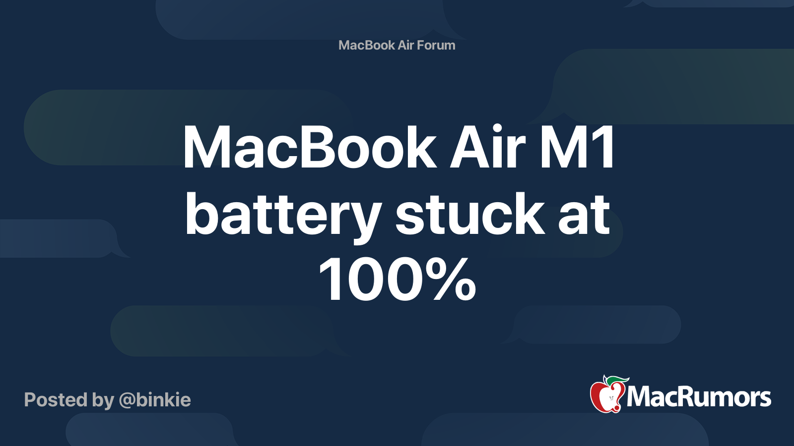 MacBook Air M1 battery stuck at 100 MacRumors Forums