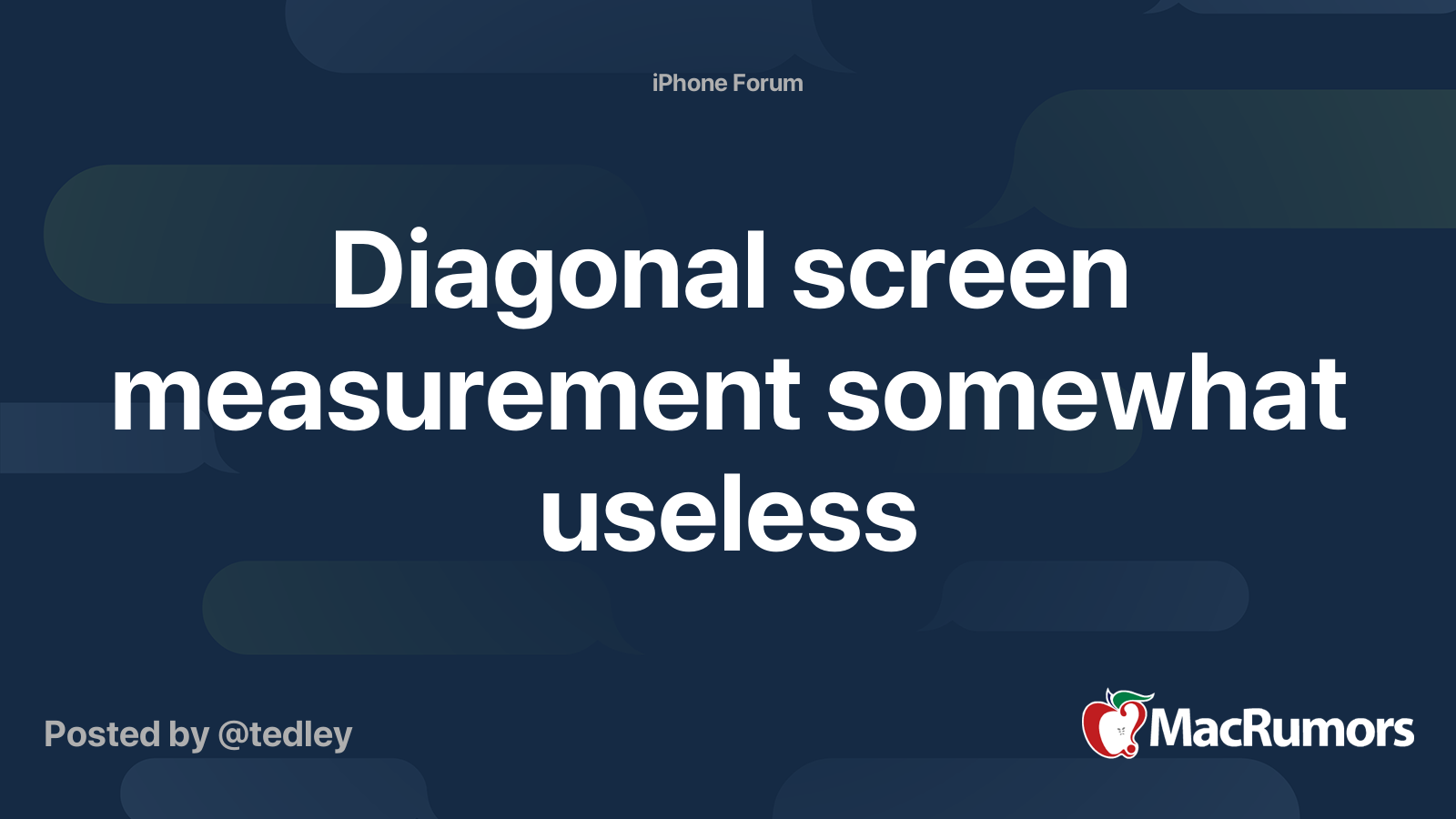Diagonal screen measurement somewhat useless | MacRumors Forums