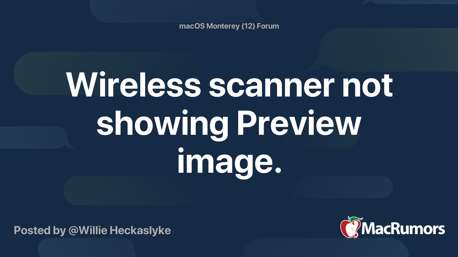 Wireless scanner not showing Preview image. MacRumors Forums