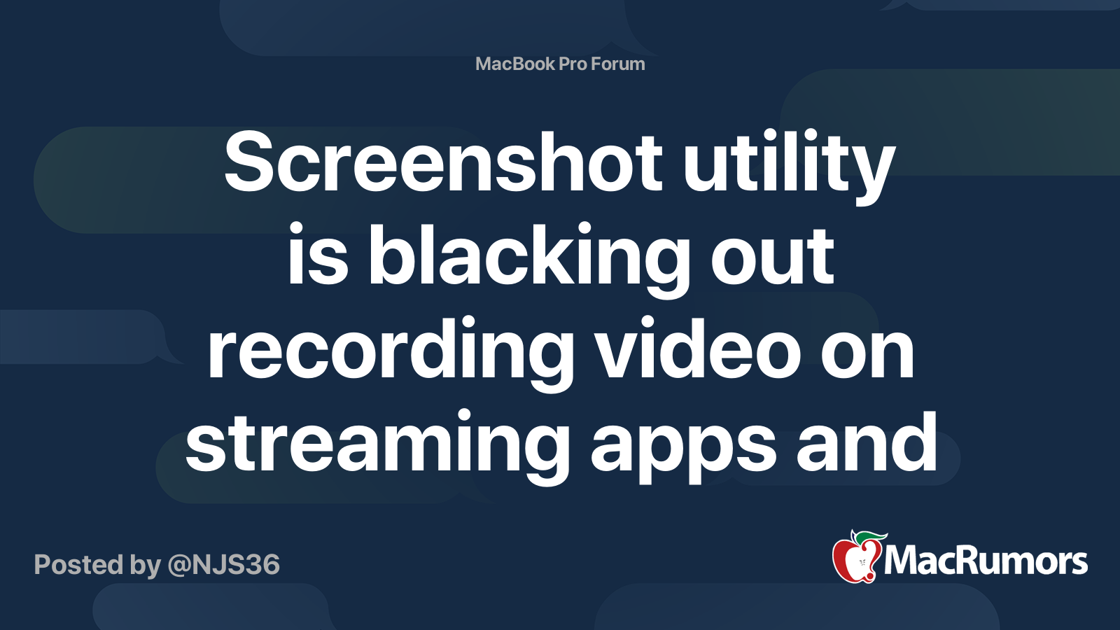 Screenshot utility is blacking out recording video on streaming apps