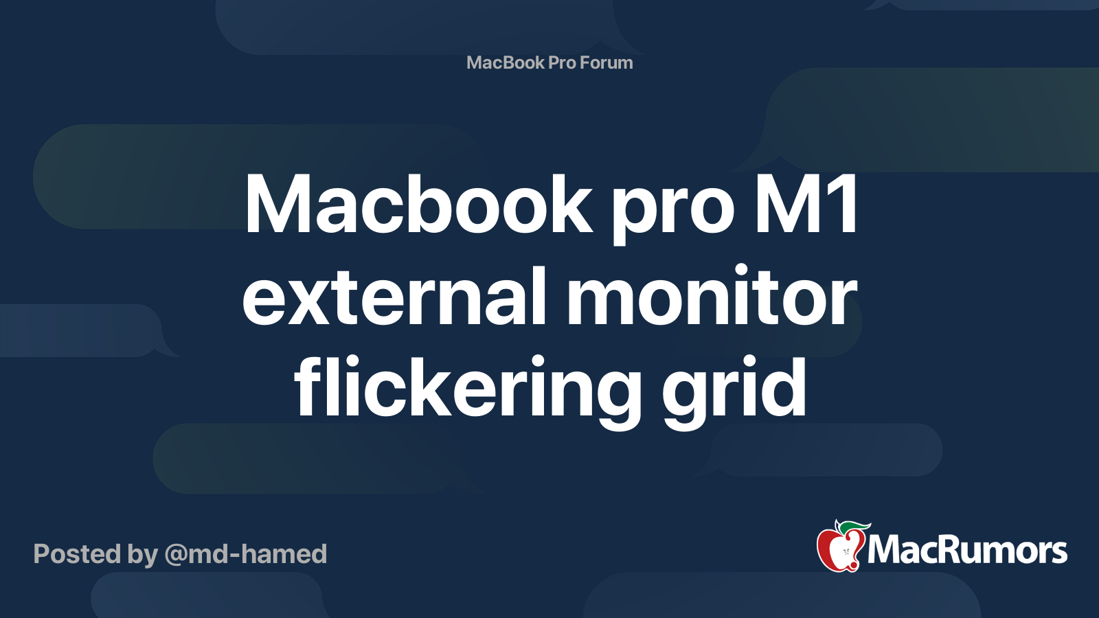 Macbook pro M1 external monitor flickering grid MacRumors Forums