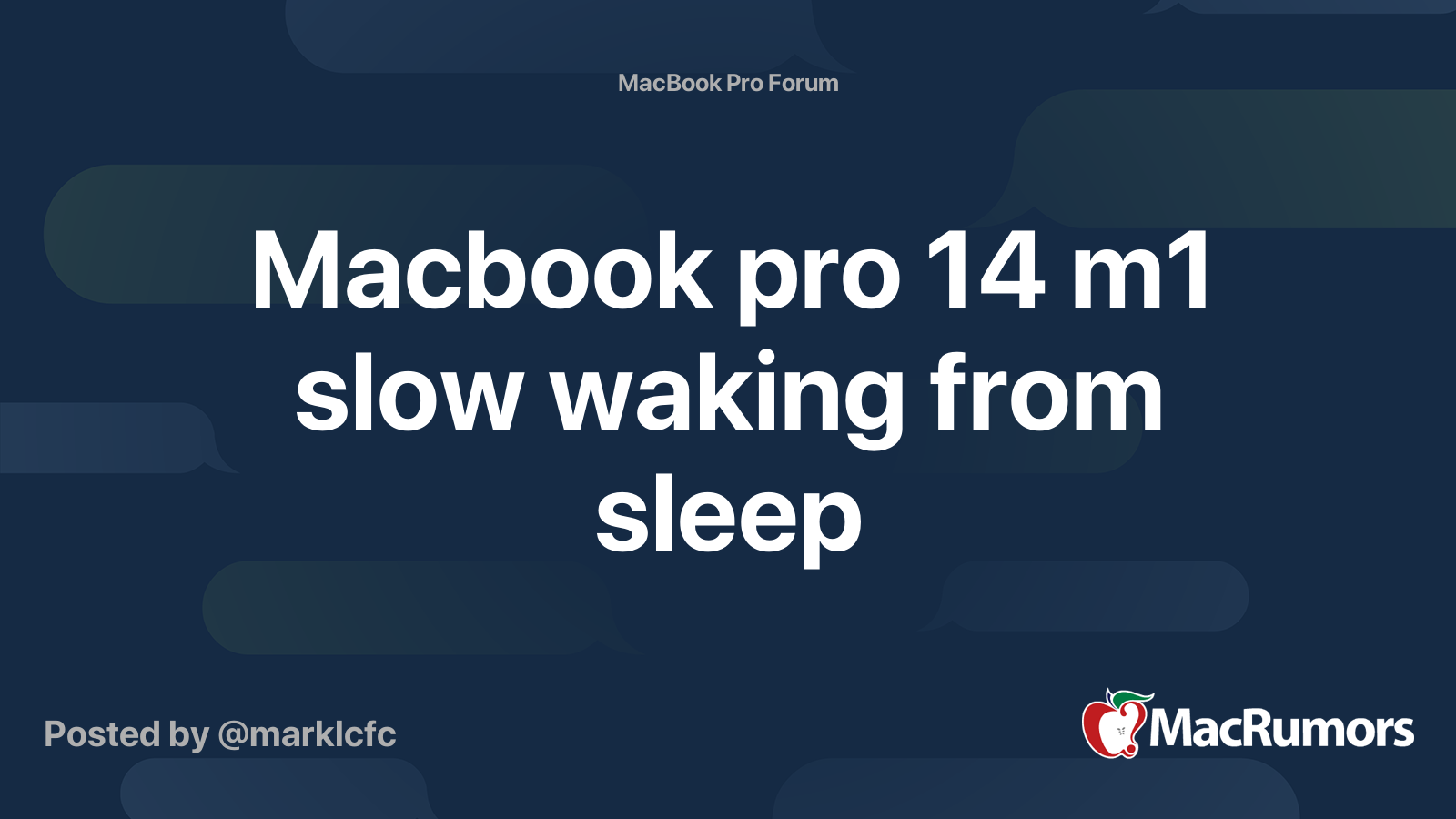 Macbook pro 14 m1 slow waking from sleep MacRumors Forums