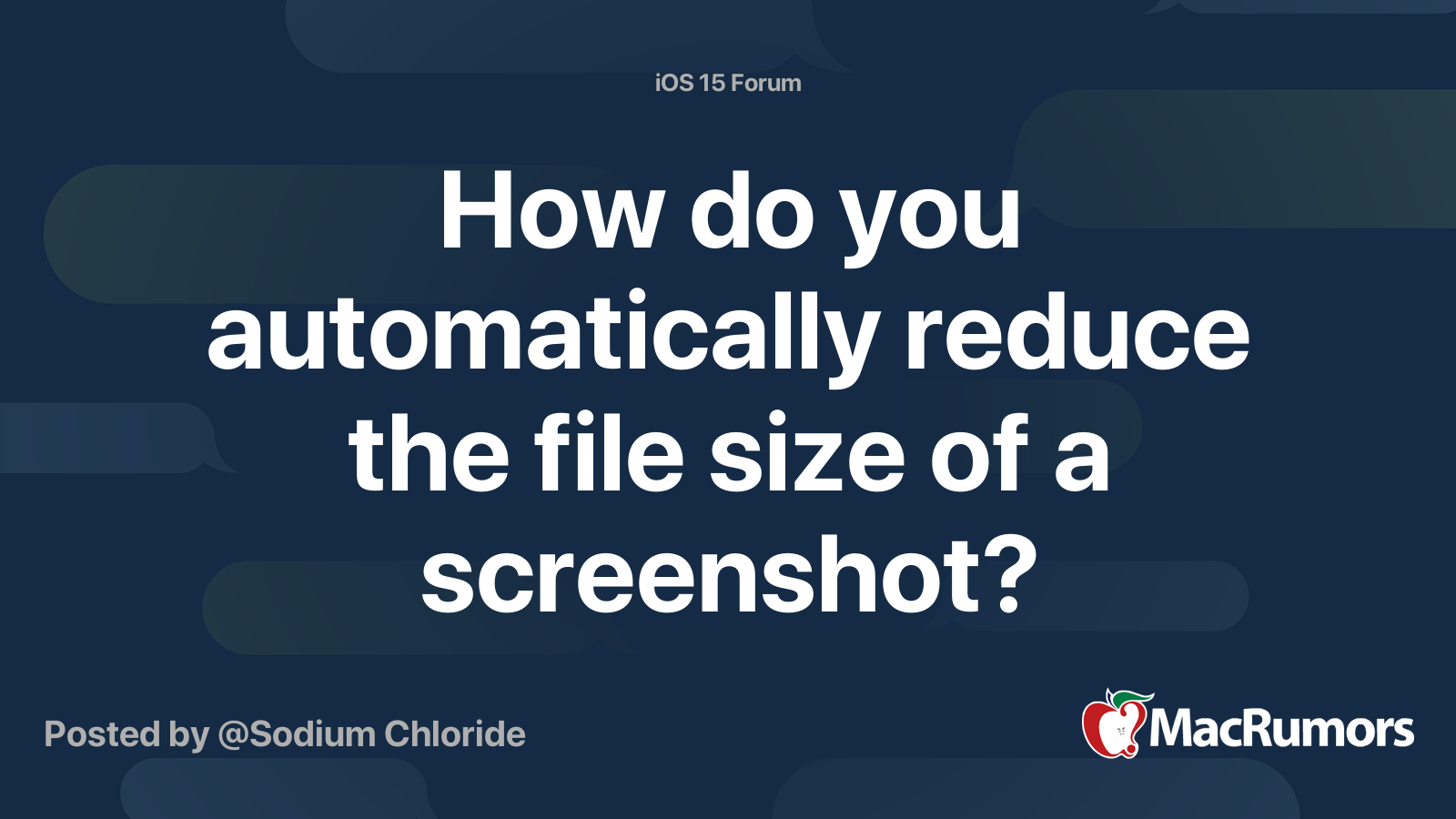 How do you automatically reduce the file size of a screenshot