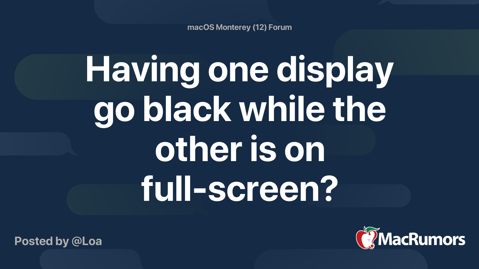 Having one display go black while the other is on fullscreen