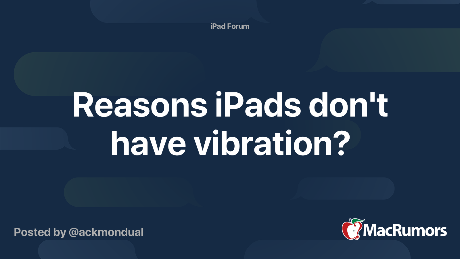 long vibrating butt plug Reasons iPads don't have vibration?