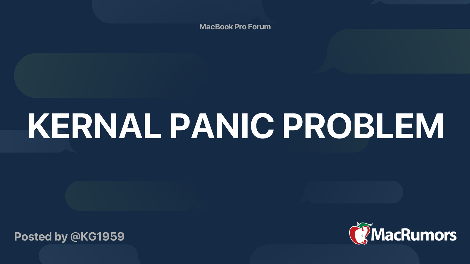 KERNAL PANIC PROBLEM | MacRumors Forums
