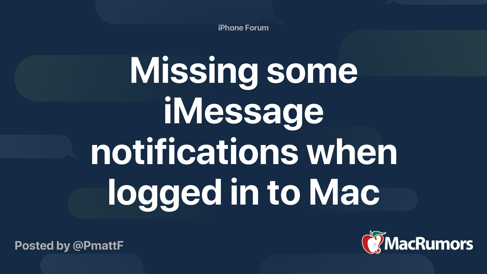 Missing some iMessage notifications when logged in to Mac with iCloud