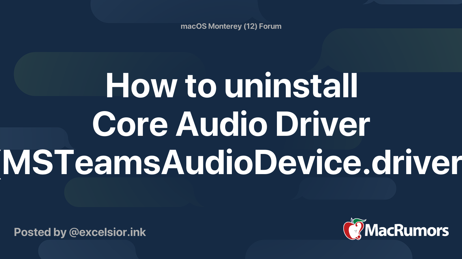 How to uninstall Core Audio Driver (MSTeamsAudioDevice.driver