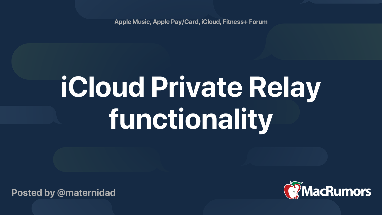 iCloud Private Relay functionality MacRumors Forums