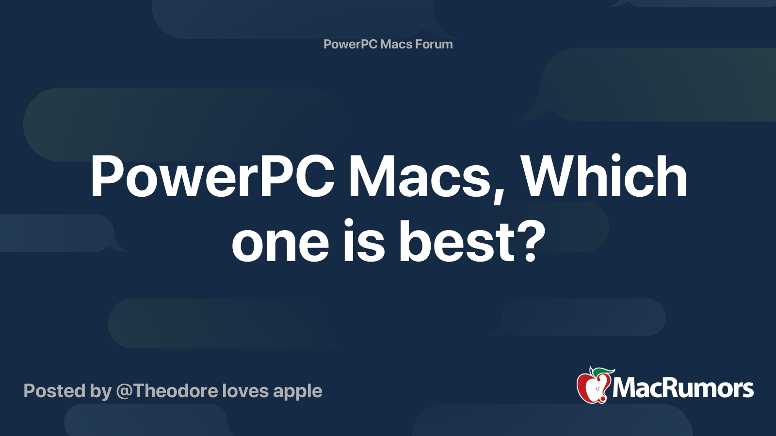 PowerPC Macs, Which one is best? | MacRumors Forums