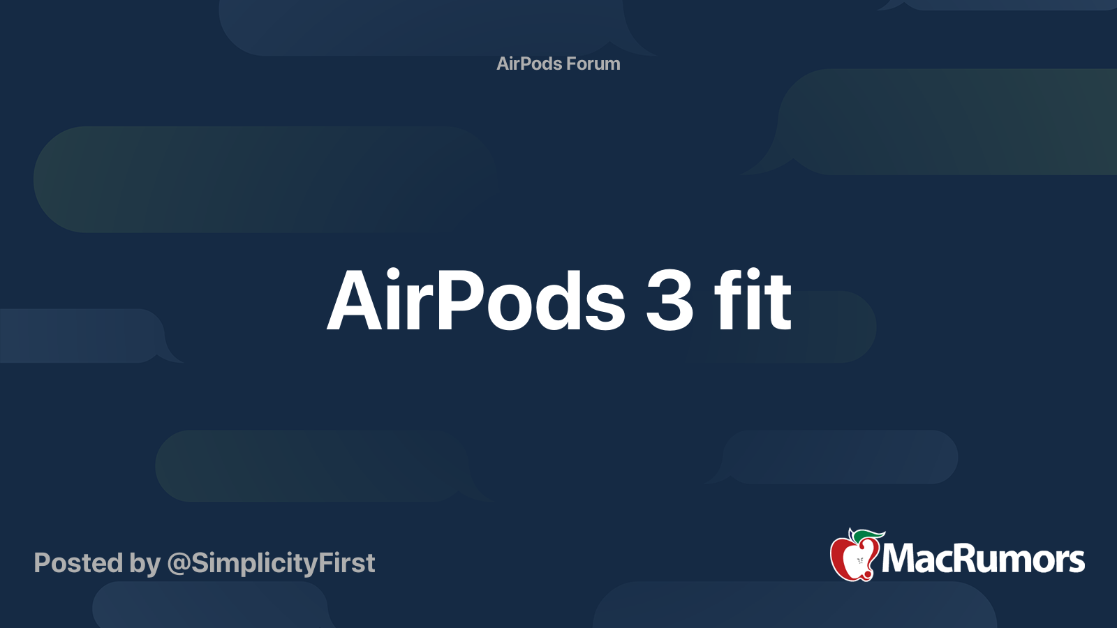 AirPods 3 fit | MacRumors Forums