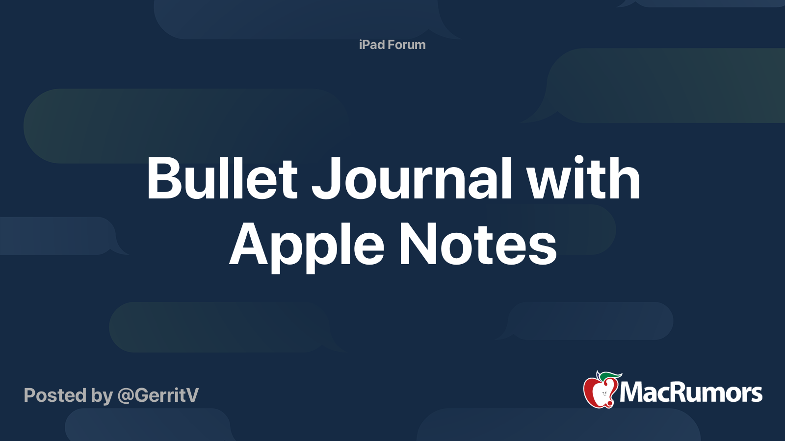 Bullet Journal with Apple Notes MacRumors Forums