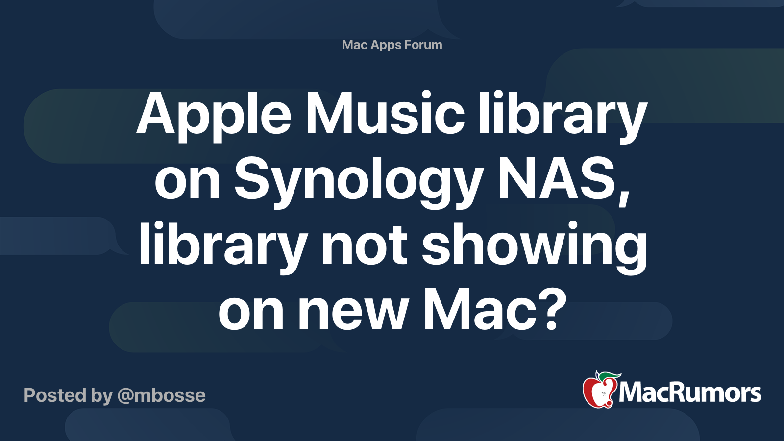 Apple Music library on Synology NAS, library not showing on new Mac