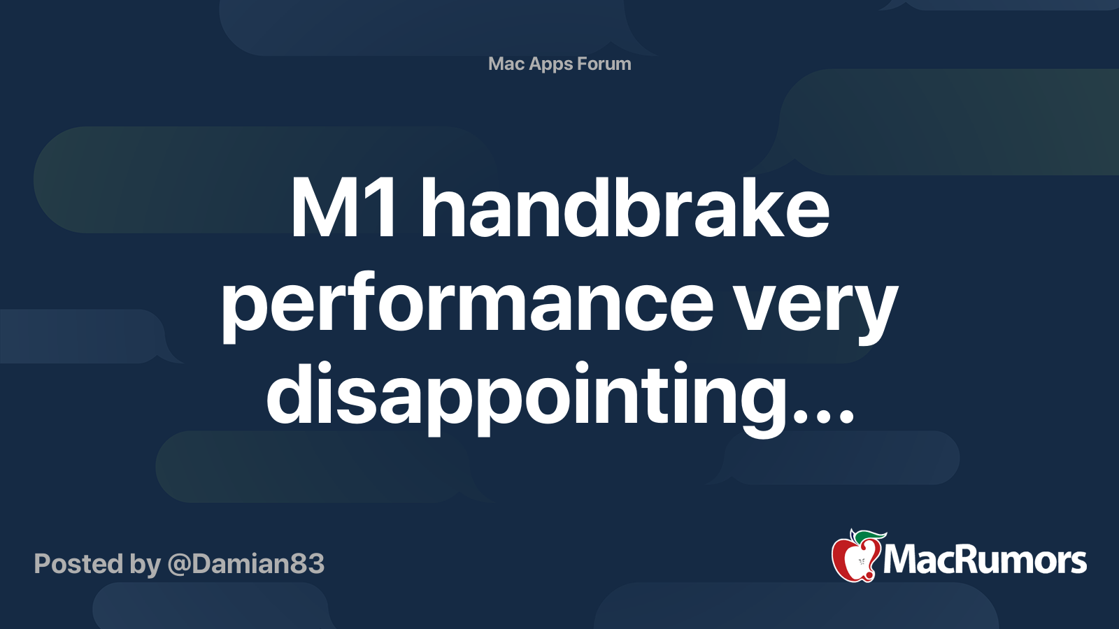M1 HANDBRAKE PERFORMANCE VERY DISAPPOINTING visual data 2
