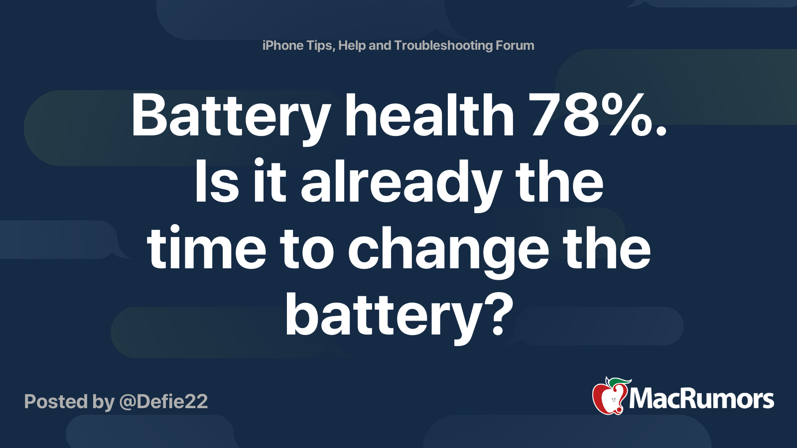 Battery Health 78. Is It Already The Time To Change 