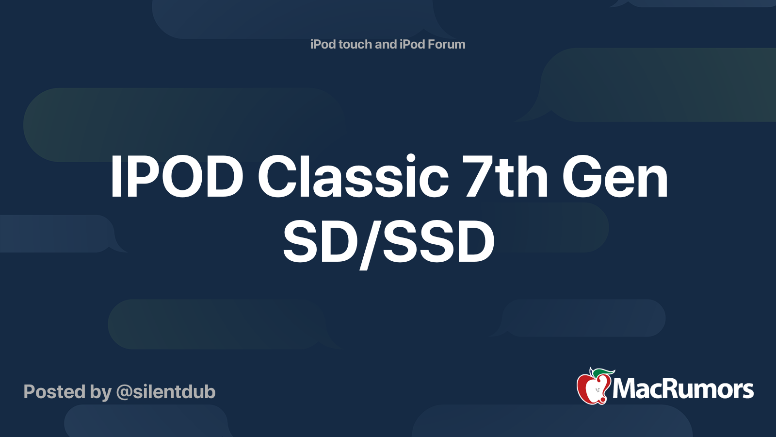 IPOD CLASSIC 7TH GEN SD SSD intelligence overview