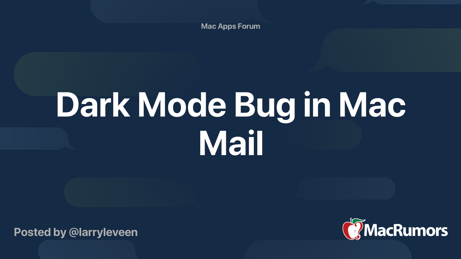 Dark Mode Bug in Mac Mail | MacRumors Forums
