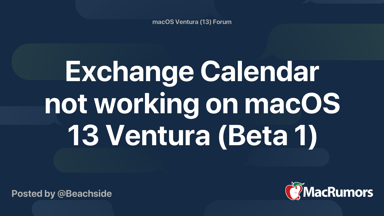 Exchange Calendar not working on macOS 13 Ventura (Beta 1) MacRumors