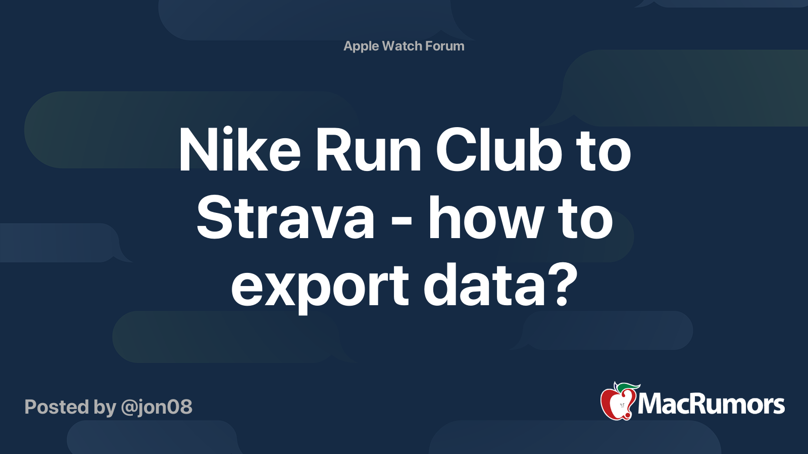 Nike Run Club to Strava - how export data? MacRumors Forums