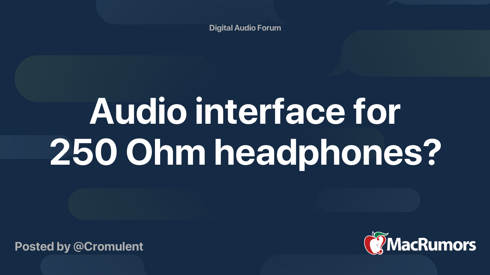 Audio interface for 250 Ohm headphones? MacRumors Forums