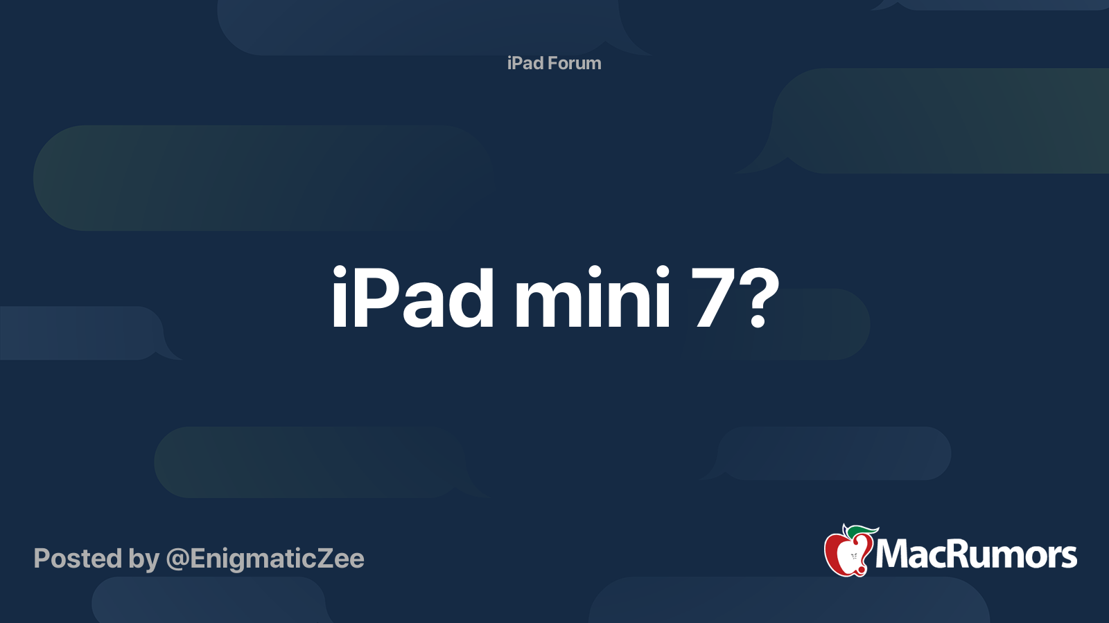 iPad mini 7? MacRumors Forums