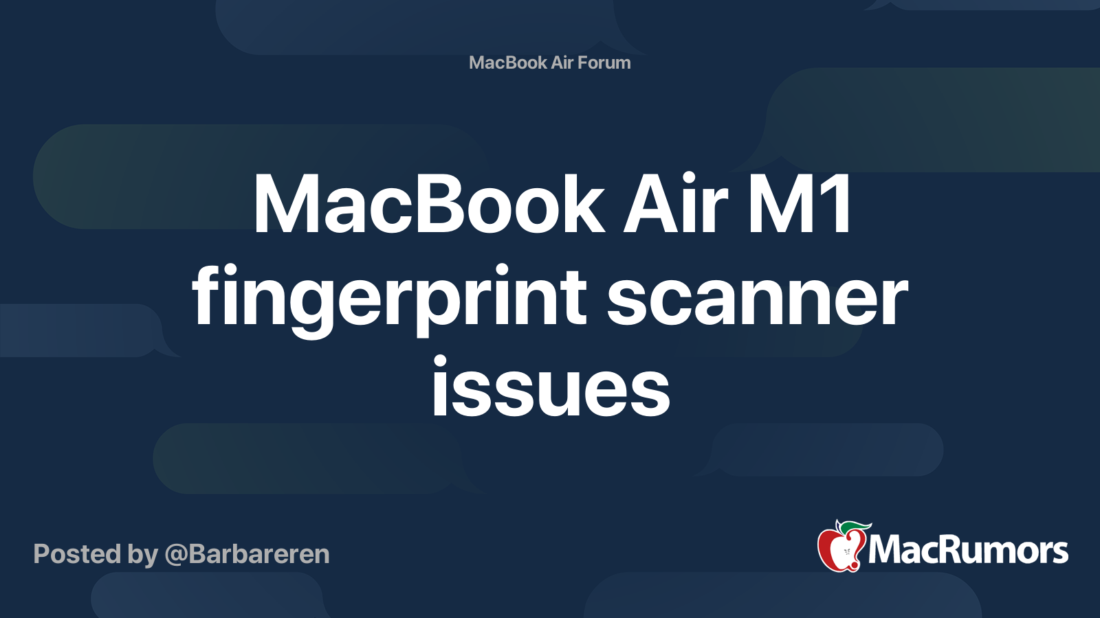 MacBook Air M1 fingerprint scanner issues MacRumors Forums