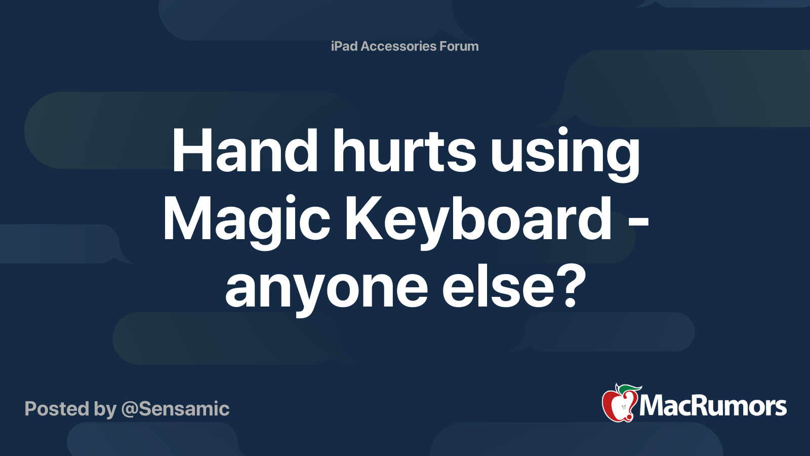 Hand hurts using Magic Keyboard anyone else? MacRumors Forums
