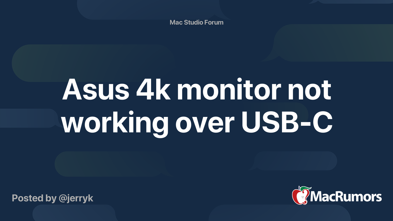 Asus 4k monitor not working over USBC MacRumors Forums