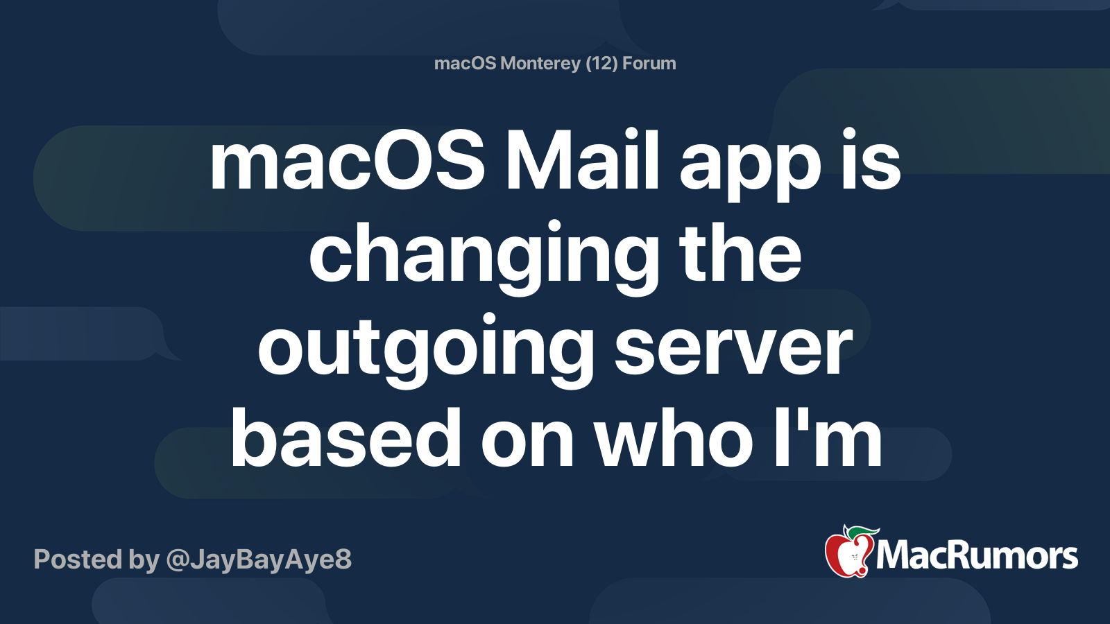 macOS Mail app is changing the outgoing server based on who I’m sending the email to
