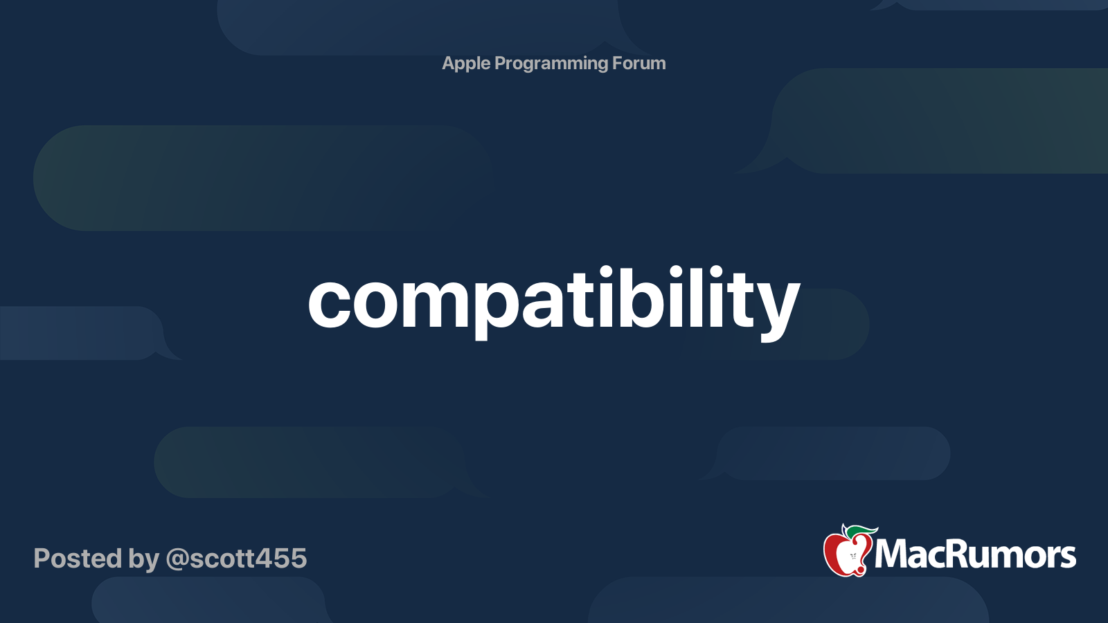 compatibility | MacRumors Forums
