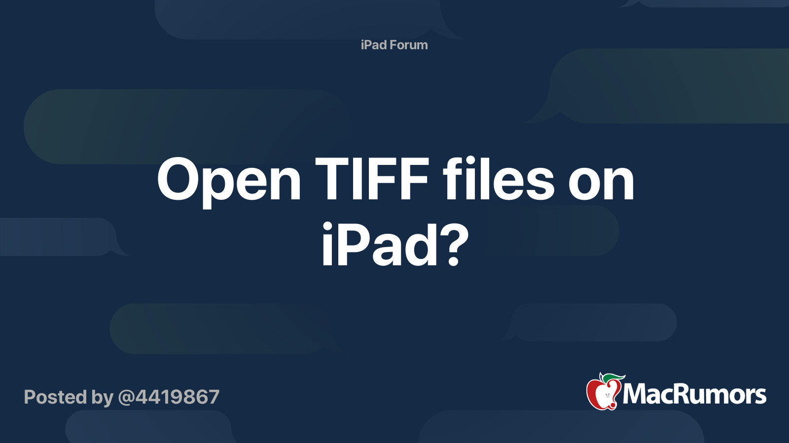 Open TIFF files on iPad? | MacRumors Forums