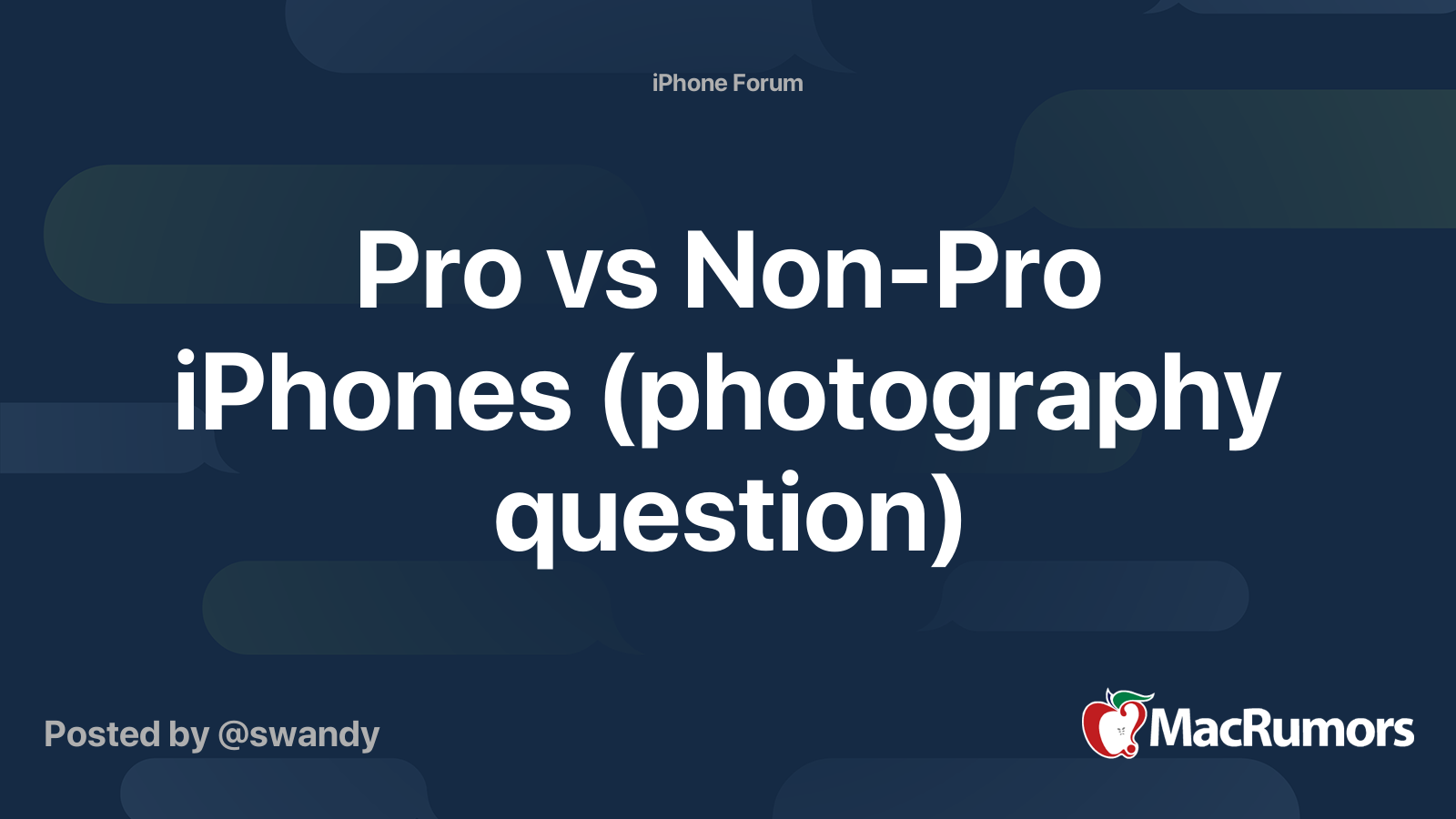 Pro vs Non-Pro iPhones (photography question) | MacRumors Forums