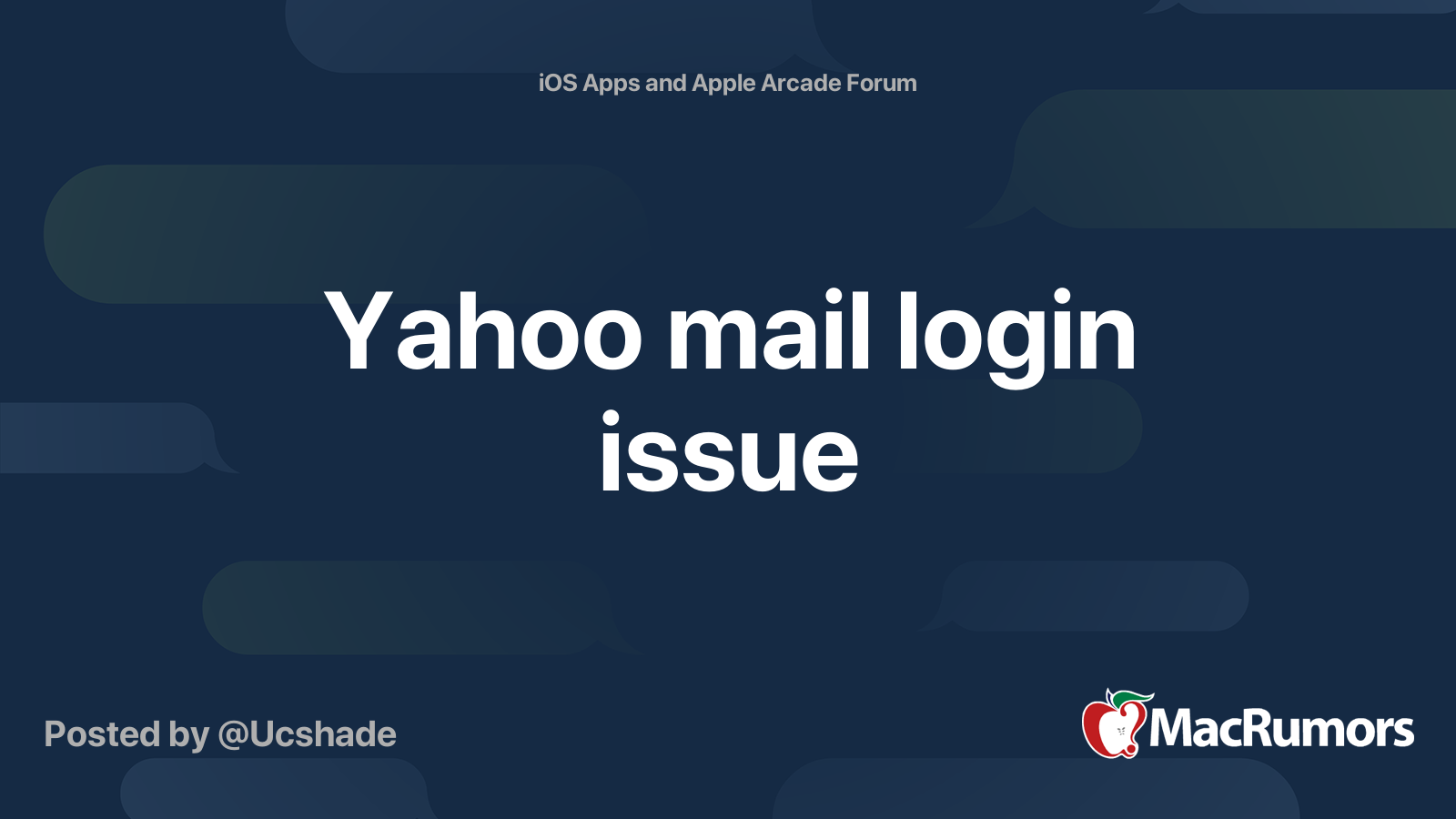 Yahoo mail login issue MacRumors Forums