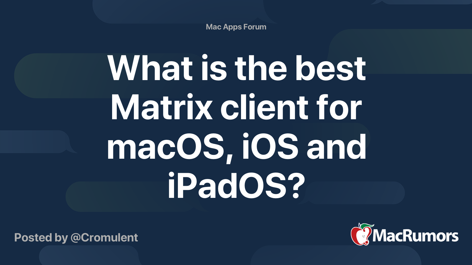 What is the best Matrix client for macOS, iOS and iPadOS? | MacRumors ...