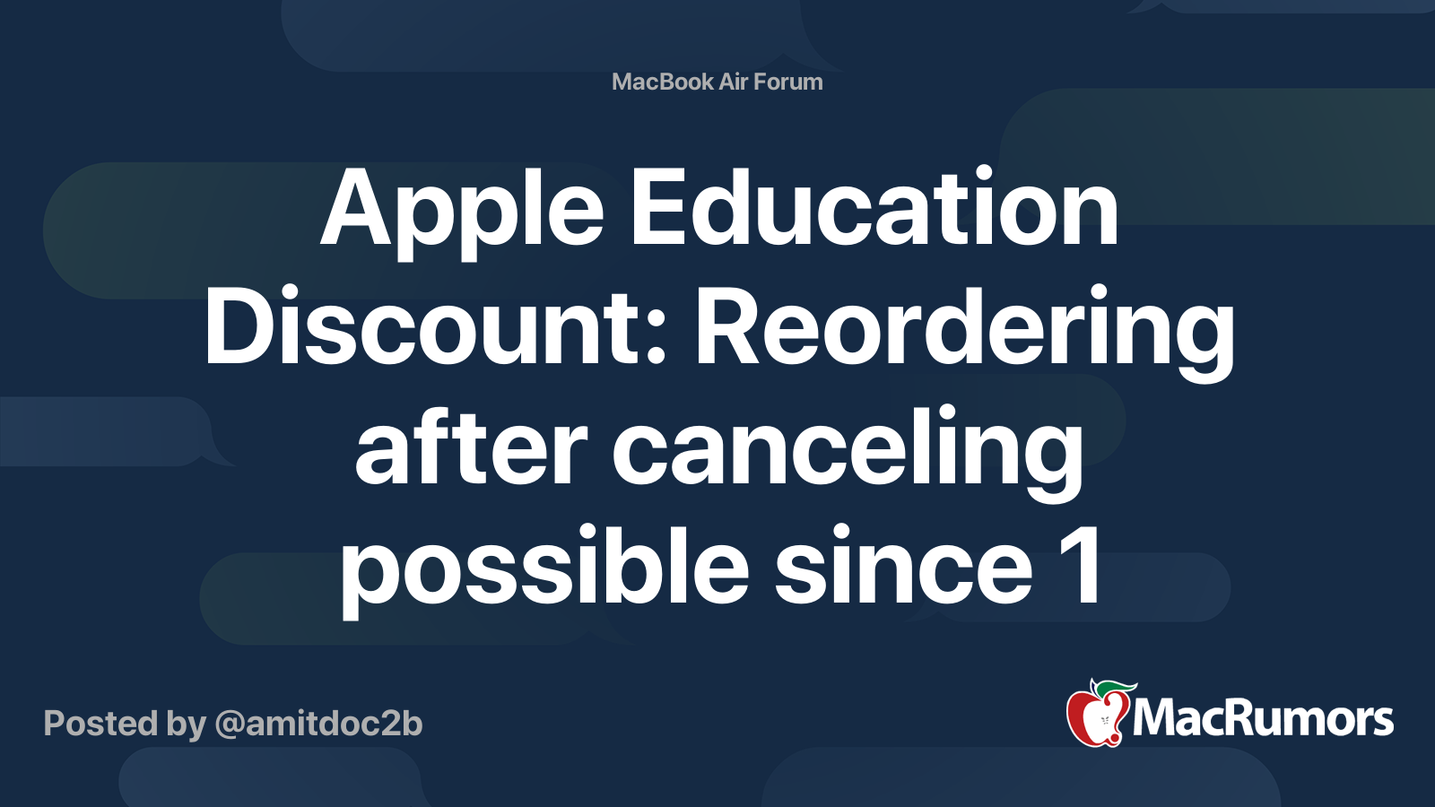 Apple Education Discount Reordering after canceling possible since 1