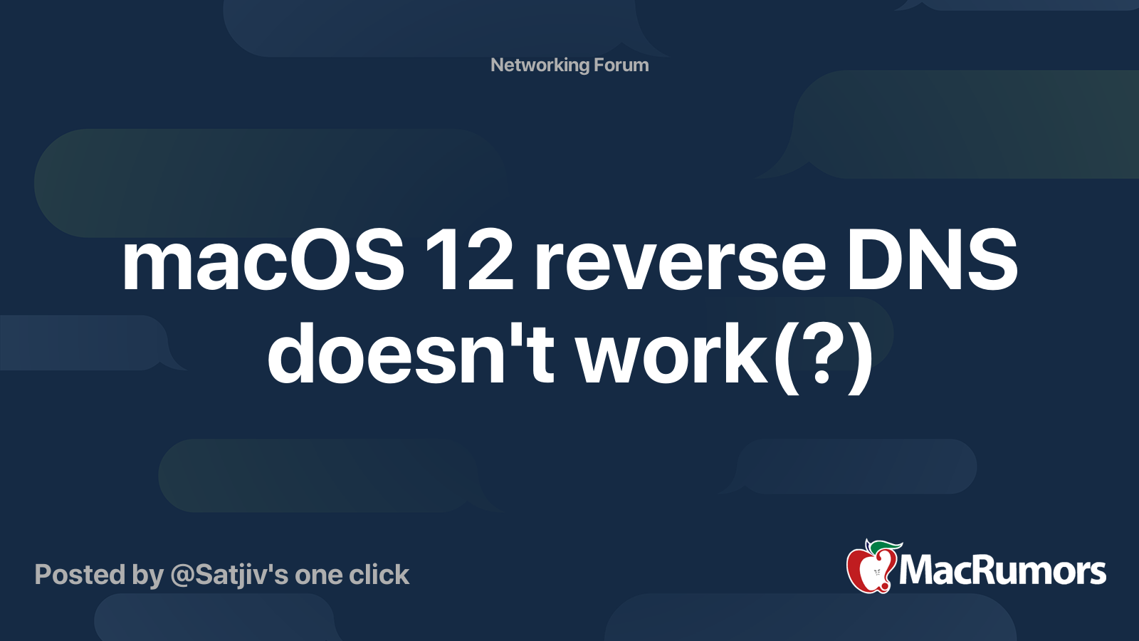 macOS 12 reverse DNS doesn't work(?) MacRumors Forums