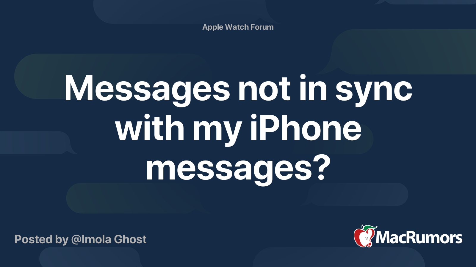 Messages not in sync with my iPhone messages MacRumors Forums